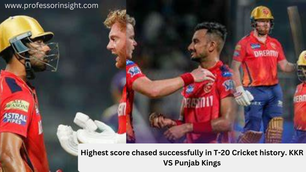 Highest score chased successfully in T-20 Cricket history, KKR VS Punjab Kings. 